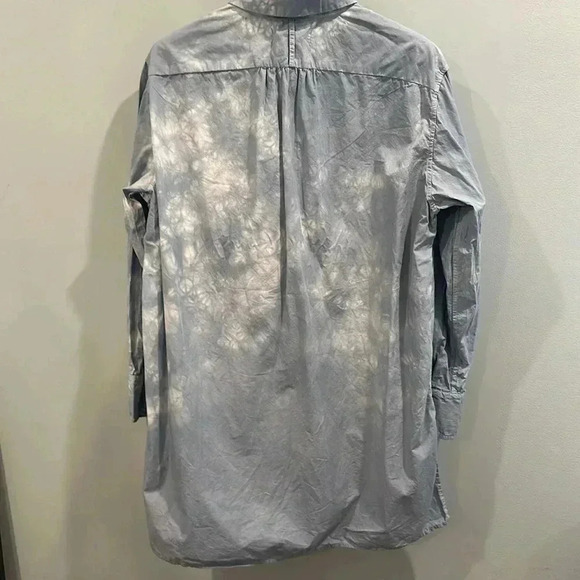 Nili Lotan - NWOT - crinkle blue tie dye relaxed fit tunic shirt. - Picture 2 of 10